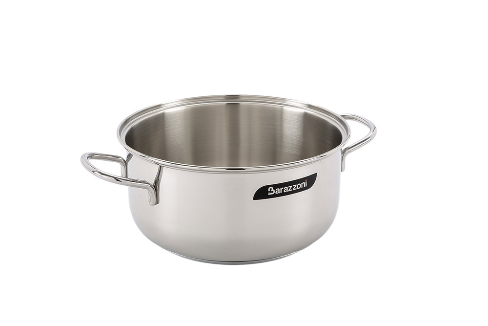 BRA Casseruola Professionale Con Manici E Coperchio Acciaio Inox 18/10