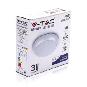 V-TAC PLAFONIERA LED 17W CON SENSORE E BATTERIA
